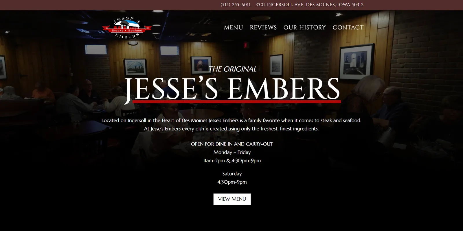 Jesse's Embers: Jesse’s Embers Restaurant Website Redesign and Photography